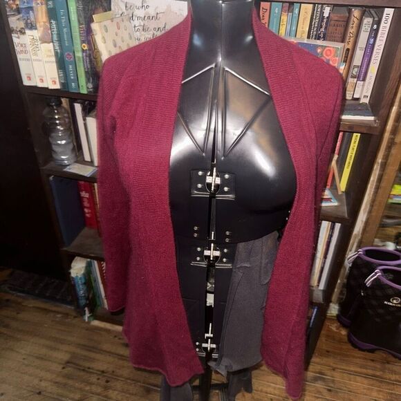 Claudia Nichole cashmere red cozy luxe M cardigan - Picture 1 of 5